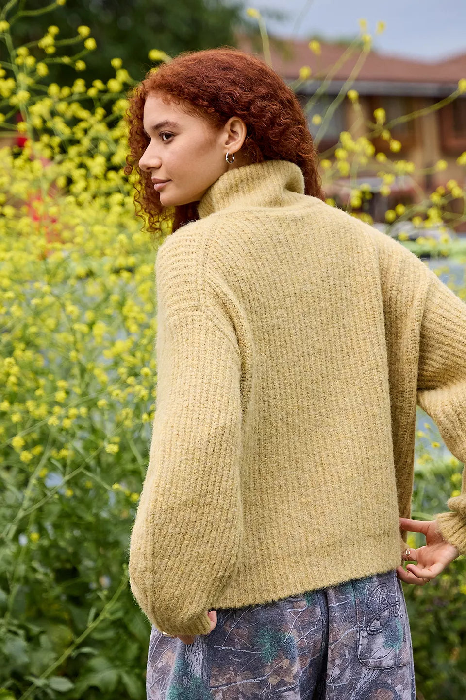 Funnel Neck Zip-Through Cardigan