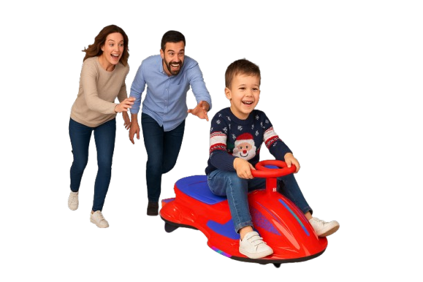 12V Go-Kart/Rocking Car 2-in-1 Kids Ride Toy – 360° Spinning Wheels