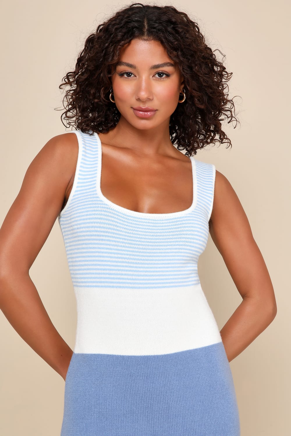 Striped Midi Sweater Dress