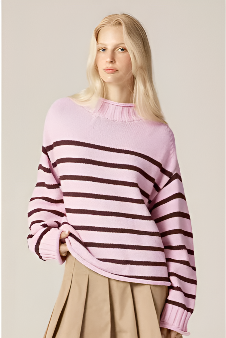 Rollneck Sweater In Stripe