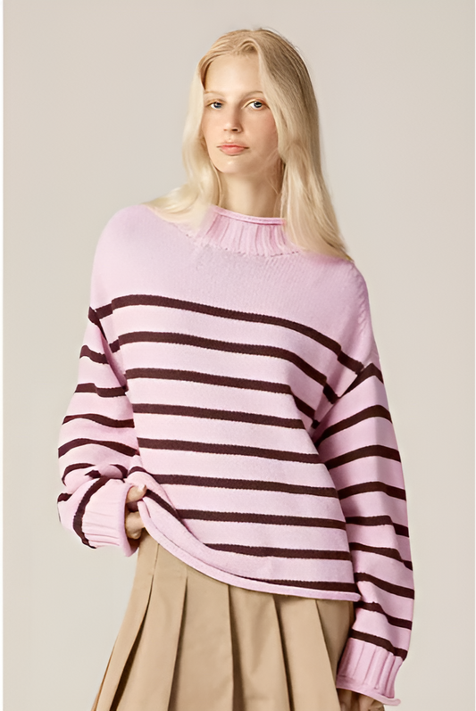 Rollneck Sweater In Stripe