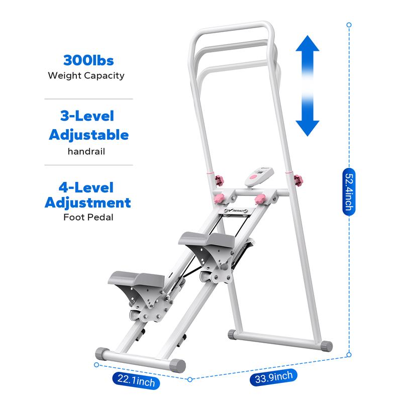 Merach Stepper with Handrails, Full-Body Workout, Supports 300 lbs, Compact Aerobic Climber