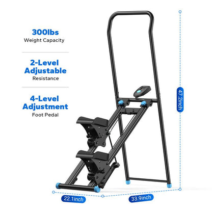 Merach Stepper with Handrails, Full-Body Workout, Supports 300 lbs, Compact Aerobic Climber