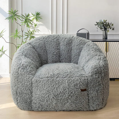 Floral-Shaped Faux Fur Bean Bag Sofa, Large Ultra-Soft Floor Chair for Living Room and Bedroom 9