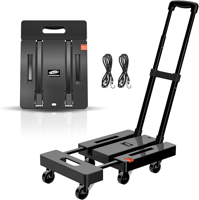 SPACEKEEPER Folding Trolley, 500-pound Heavy Duty Luggage Cart