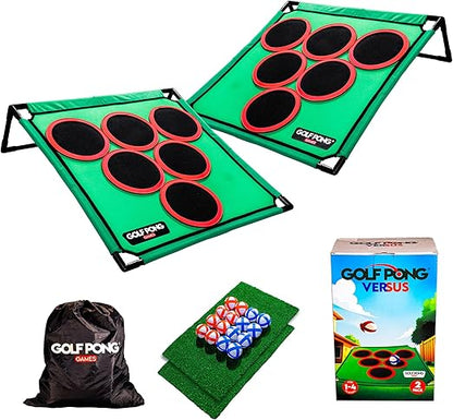 Golf Ping Pong - A backyard golf game with 16 chip shots and mats.