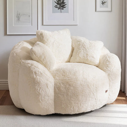 Floral-Shaped Faux Fur Bean Bag Sofa, Large Ultra-Soft Floor Chair for Living Room and Bedroom 9