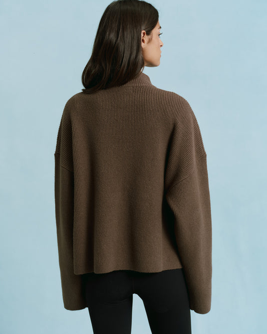 Dark Cocoa Zip Through Knit Sweatshirt & Sweatpants