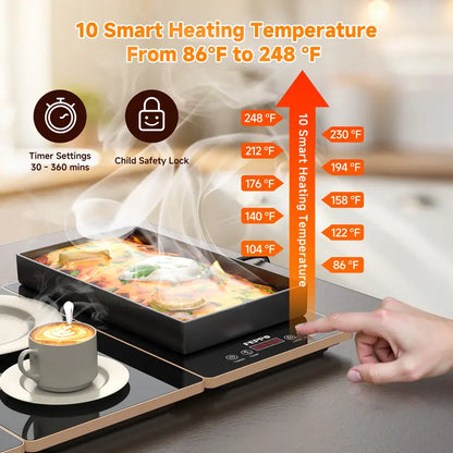 FEPPO Electric Heated Tray, 4-in-1 Meal Warmer