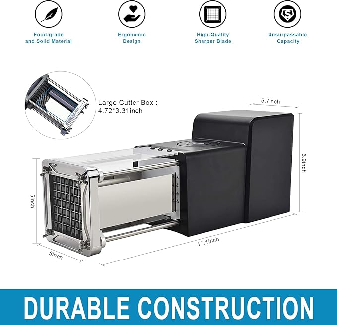 Electric French Fry Cutter, Sopito Stainless Steel Potato Cutter