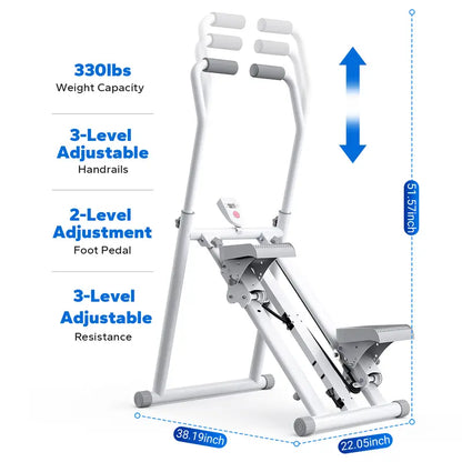Merach Stepper with Handrails, Full-Body Workout, Supports 300 lbs, Compact Aerobic Climber