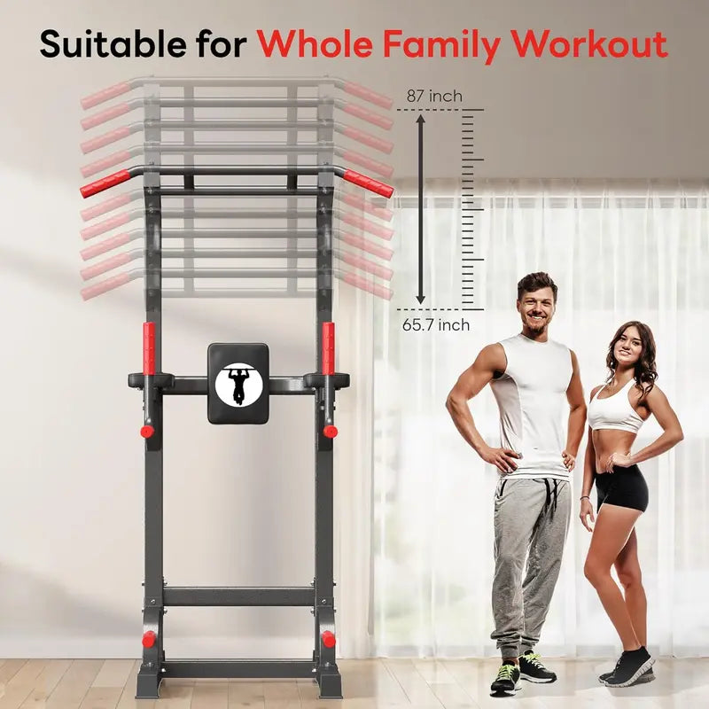 Nicole Ultimate Power 500lb Load-Bearing Adjustable Pull-Up Bar and Dip Station Home Gym Multifunctional Strength Training Station