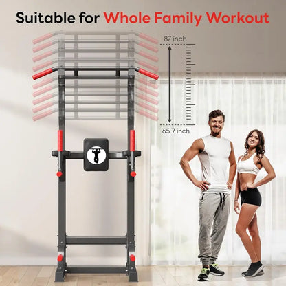 Nicole Ultimate Power 500lb Load-Bearing Adjustable Pull-Up Bar and Dip Station Home Gym Multifunctional Strength Training Station