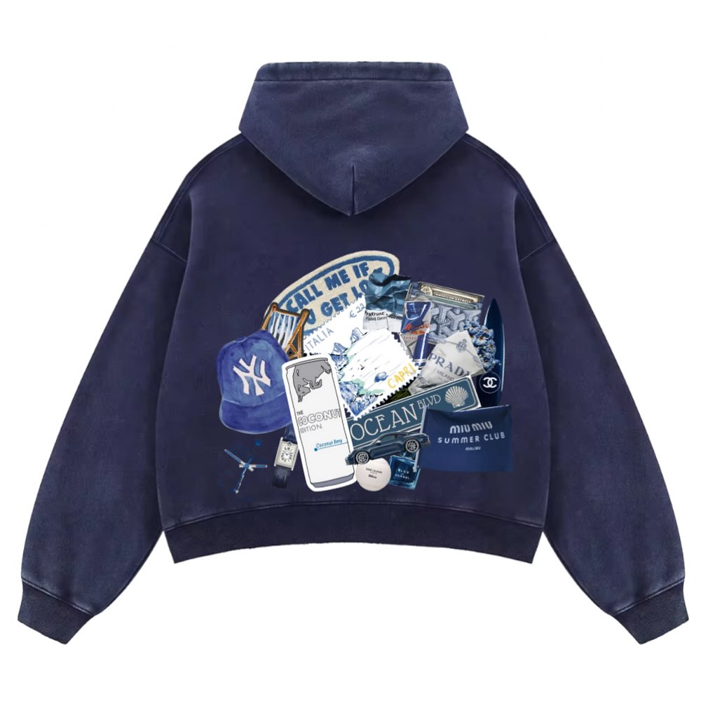 Blue Edit Boxy Hoodie