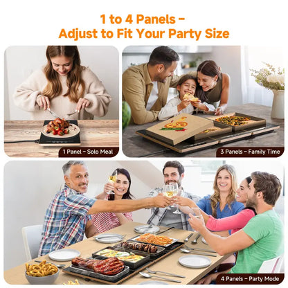 FEPPO Electric Heated Tray, 4-in-1 Meal Warmer