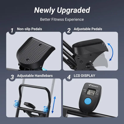 Merach Stepper with Handrails, Full-Body Workout, Supports 300 lbs, Compact Aerobic Climber