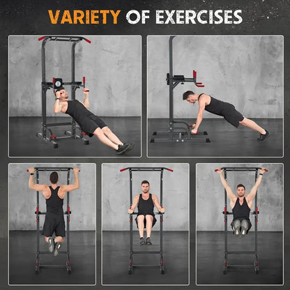 Nicole Ultimate Power 500lb Load-Bearing Adjustable Pull-Up Bar and Dip Station Home Gym Multifunctional Strength Training Station