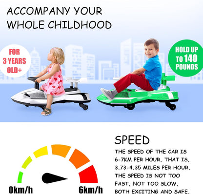 12V Go-Kart/Rocking Car 2-in-1 Kids Ride Toy – 360° Spinning Wheels