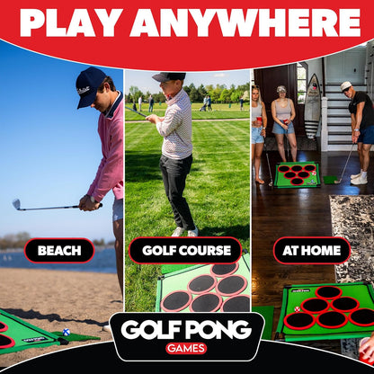 Golf Ping Pong - A backyard golf game with 16 chip shots and mats.