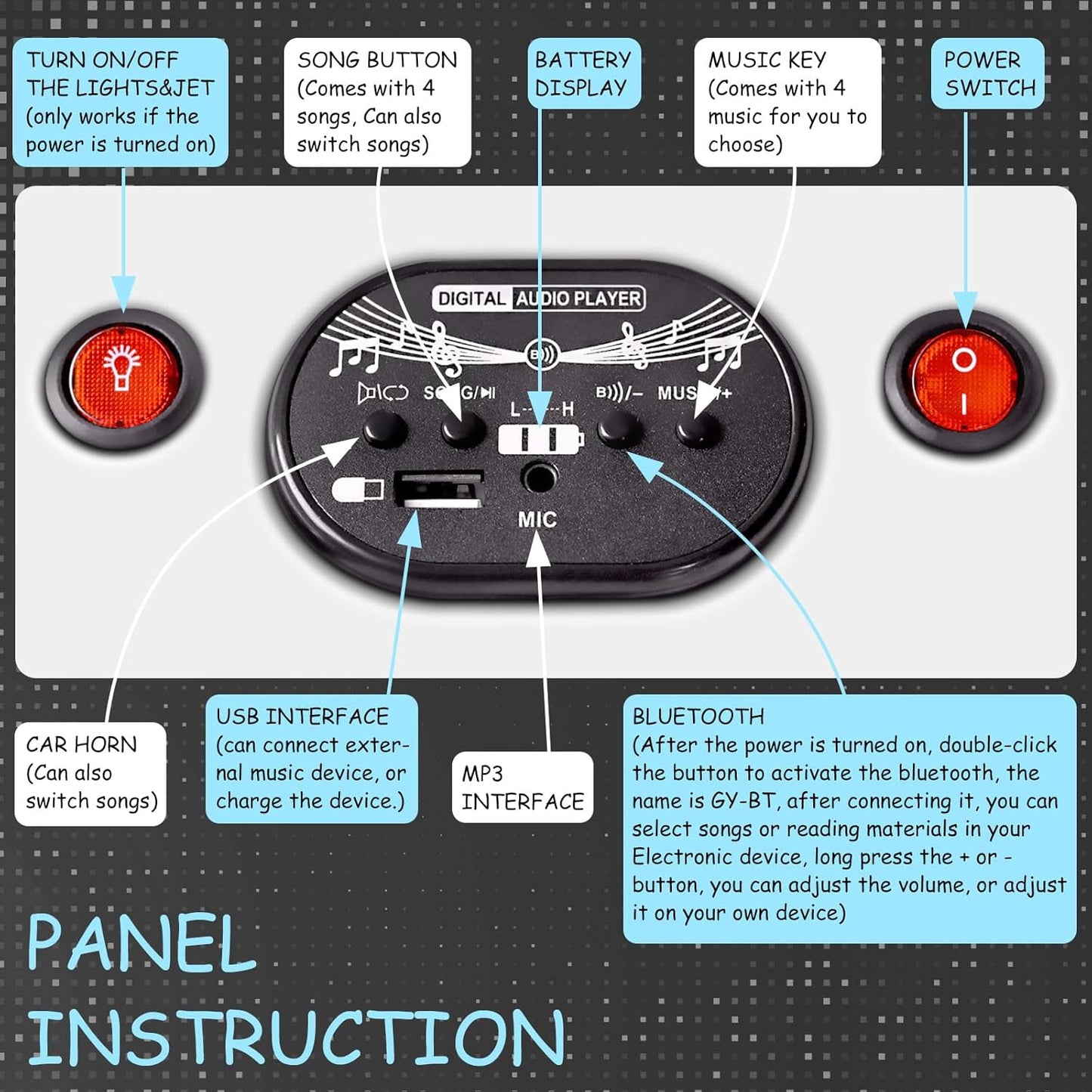 12V Go-Kart/Rocking Car 2-in-1 Kids Ride Toy – 360° Spinning Wheels