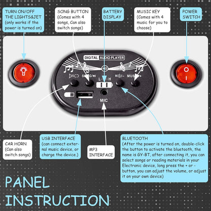 12V Go-Kart/Rocking Car 2-in-1 Kids Ride Toy – 360° Spinning Wheels