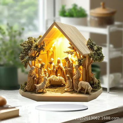 Newborn flat Christmas scene desktop decoration