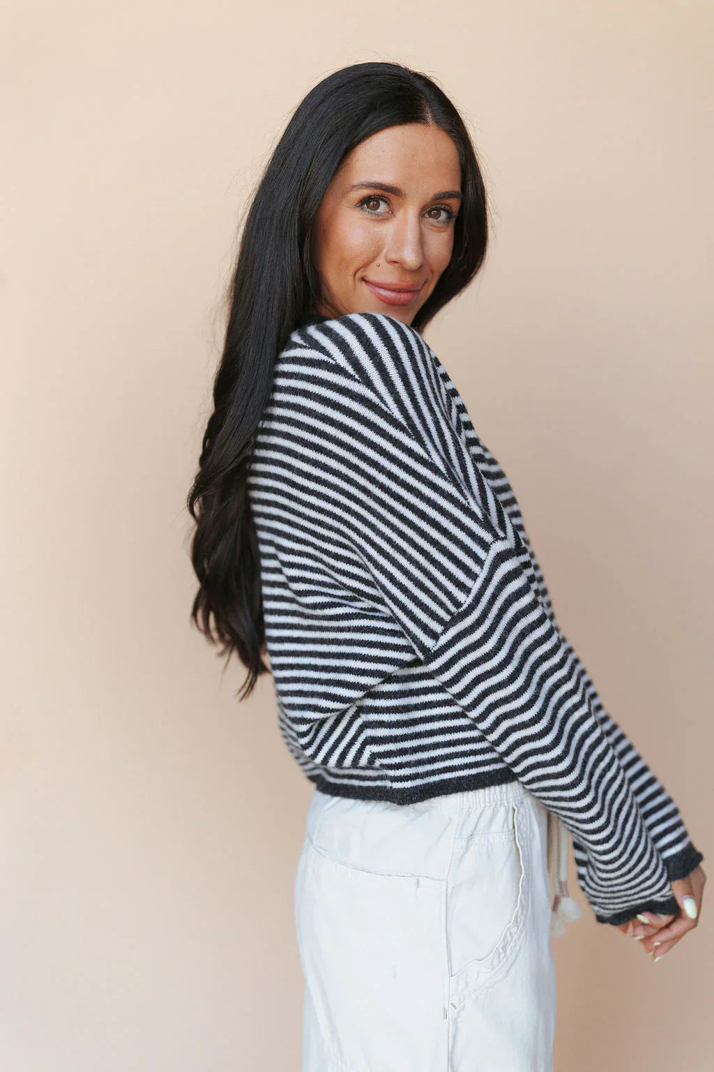 Piper Cardigan in Pinstripe