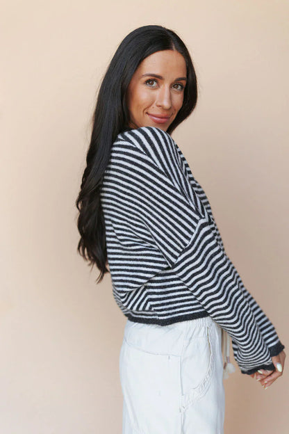 Piper Cardigan in Pinstripe