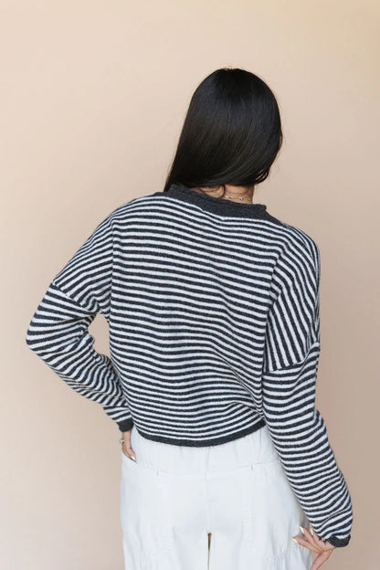 Piper Cardigan in Pinstripe