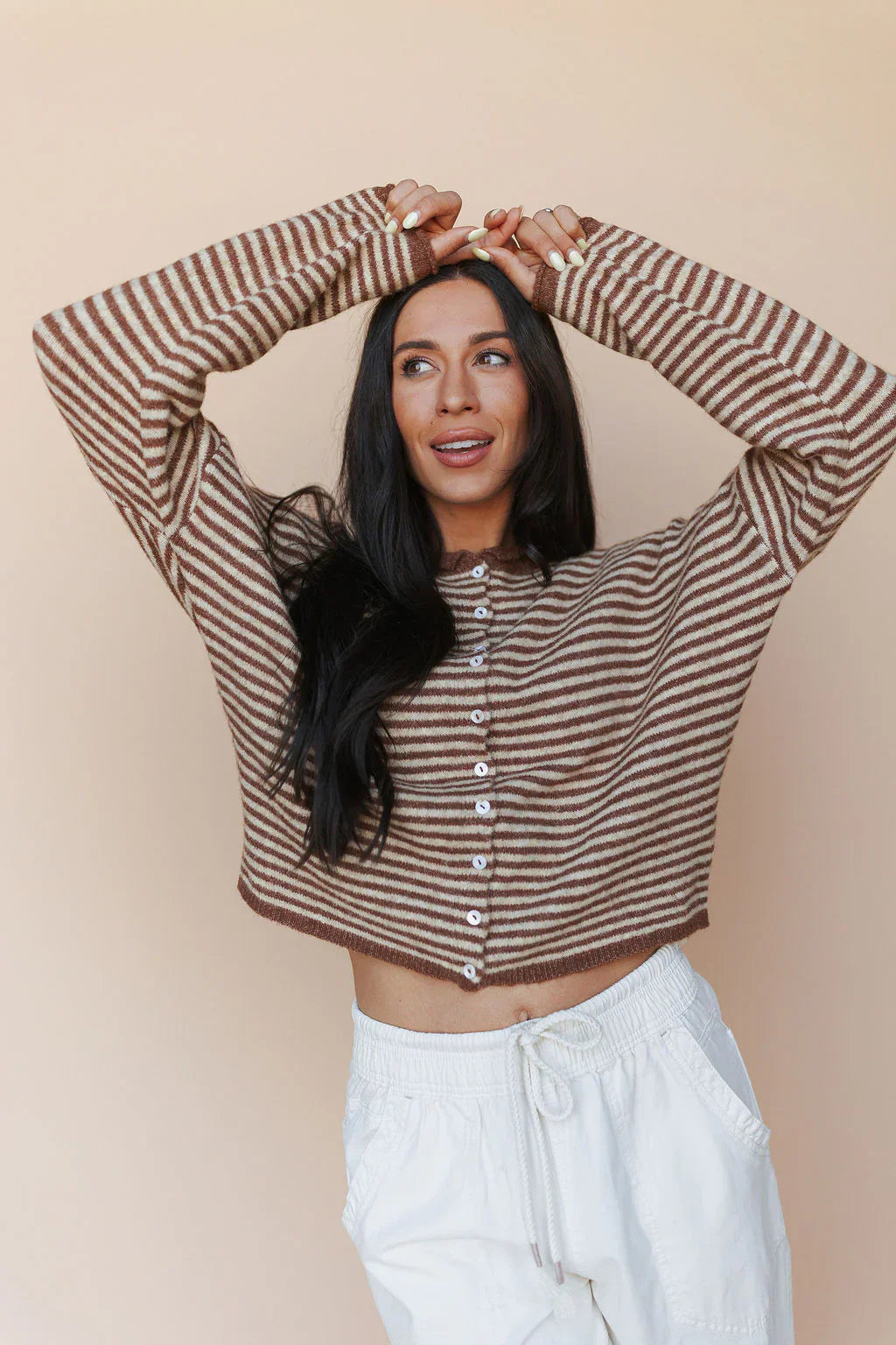 Piper Cardigan in Pinstripe