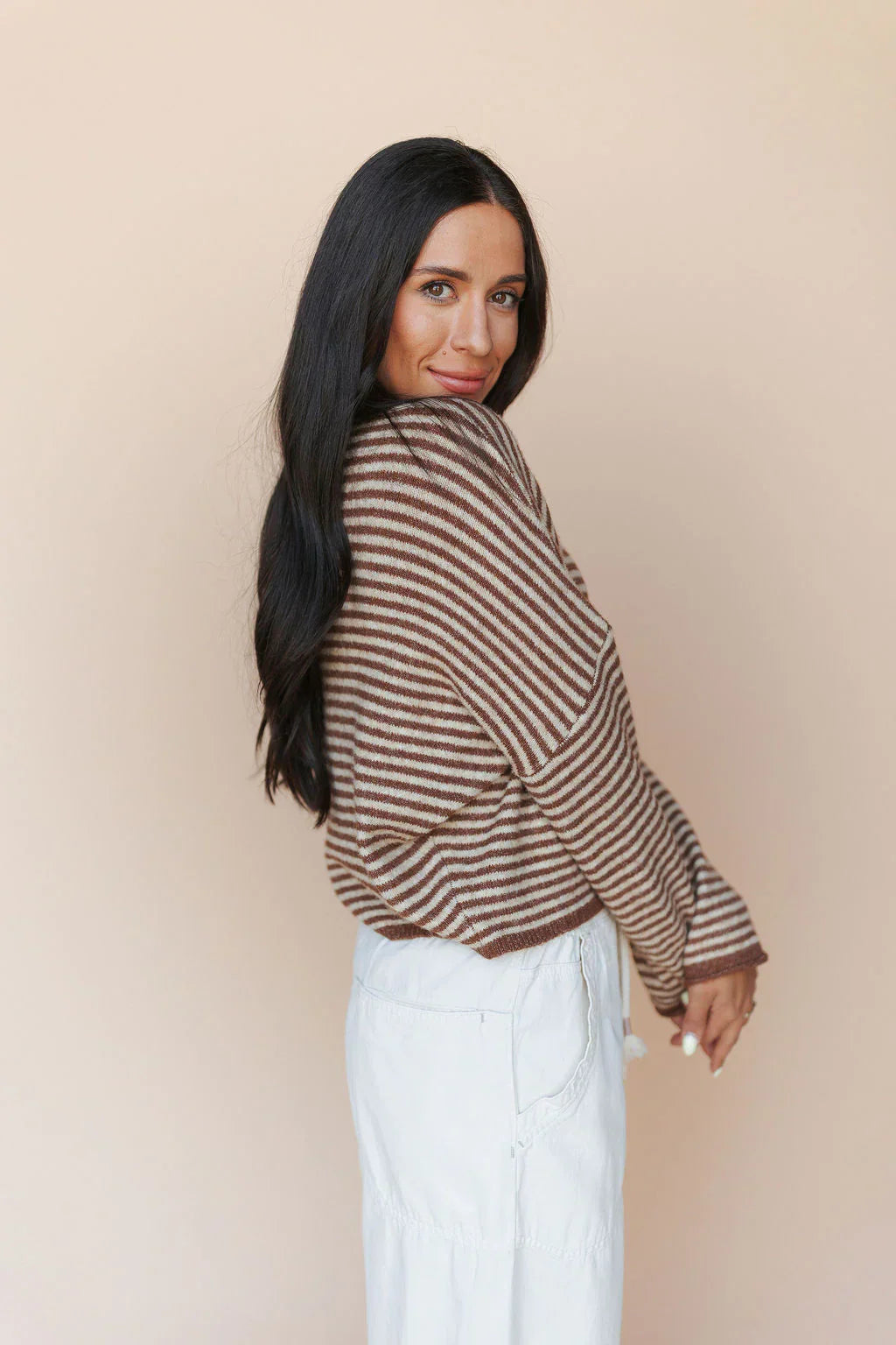 Piper Cardigan in Pinstripe