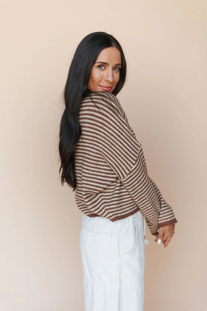 Piper Cardigan in Pinstripe