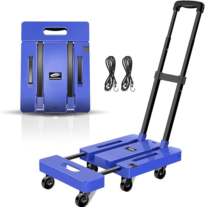 SPACEKEEPER Folding Trolley, 500-pound Heavy Duty Luggage Cart