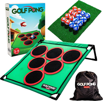 Golf Ping Pong - A backyard golf game with 16 chip shots and mats.