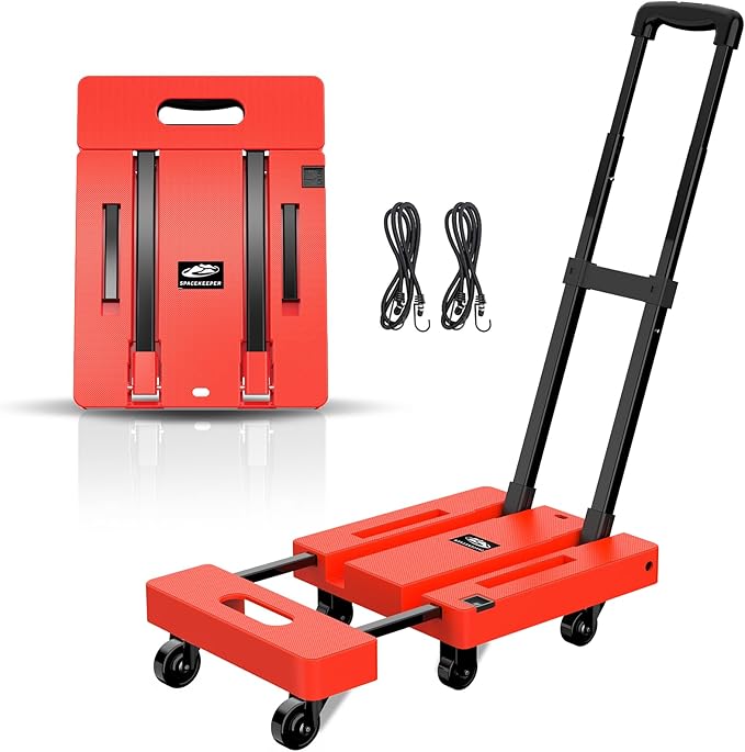 SPACEKEEPER Folding Trolley, 500-pound Heavy Duty Luggage Cart