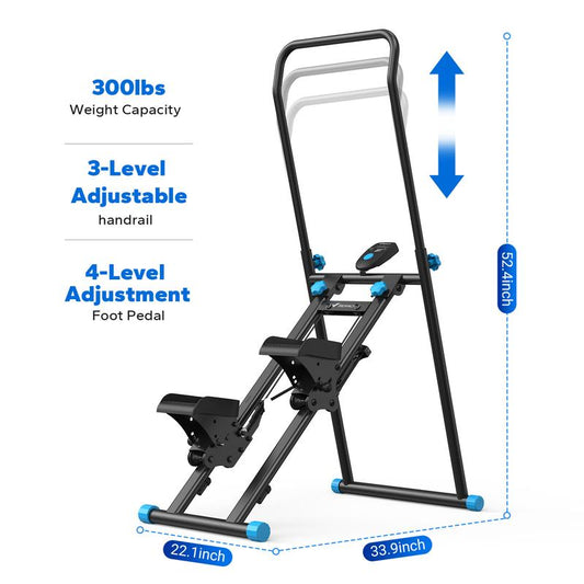Merach Stepper with Handrails, Full-Body Workout, Supports 300 lbs, Compact Aerobic Climber