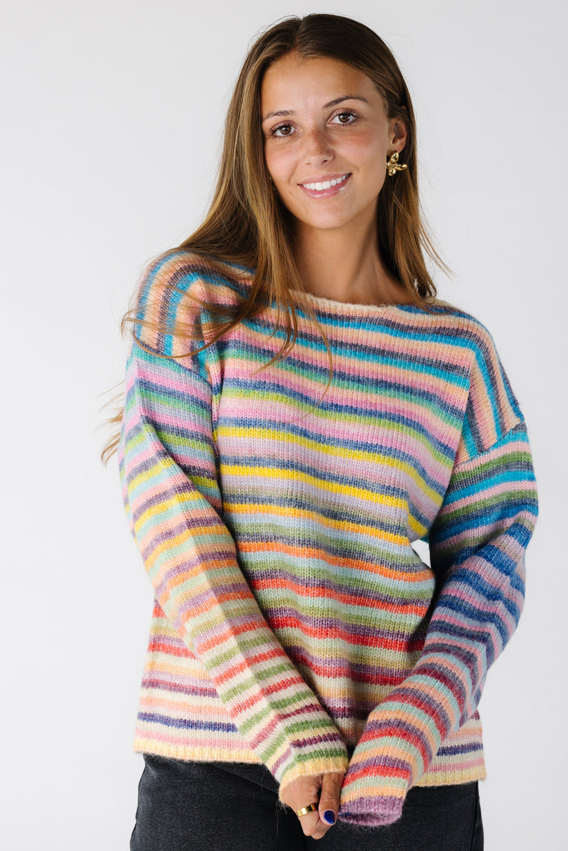 Dream On Striped Pullover Sweater
