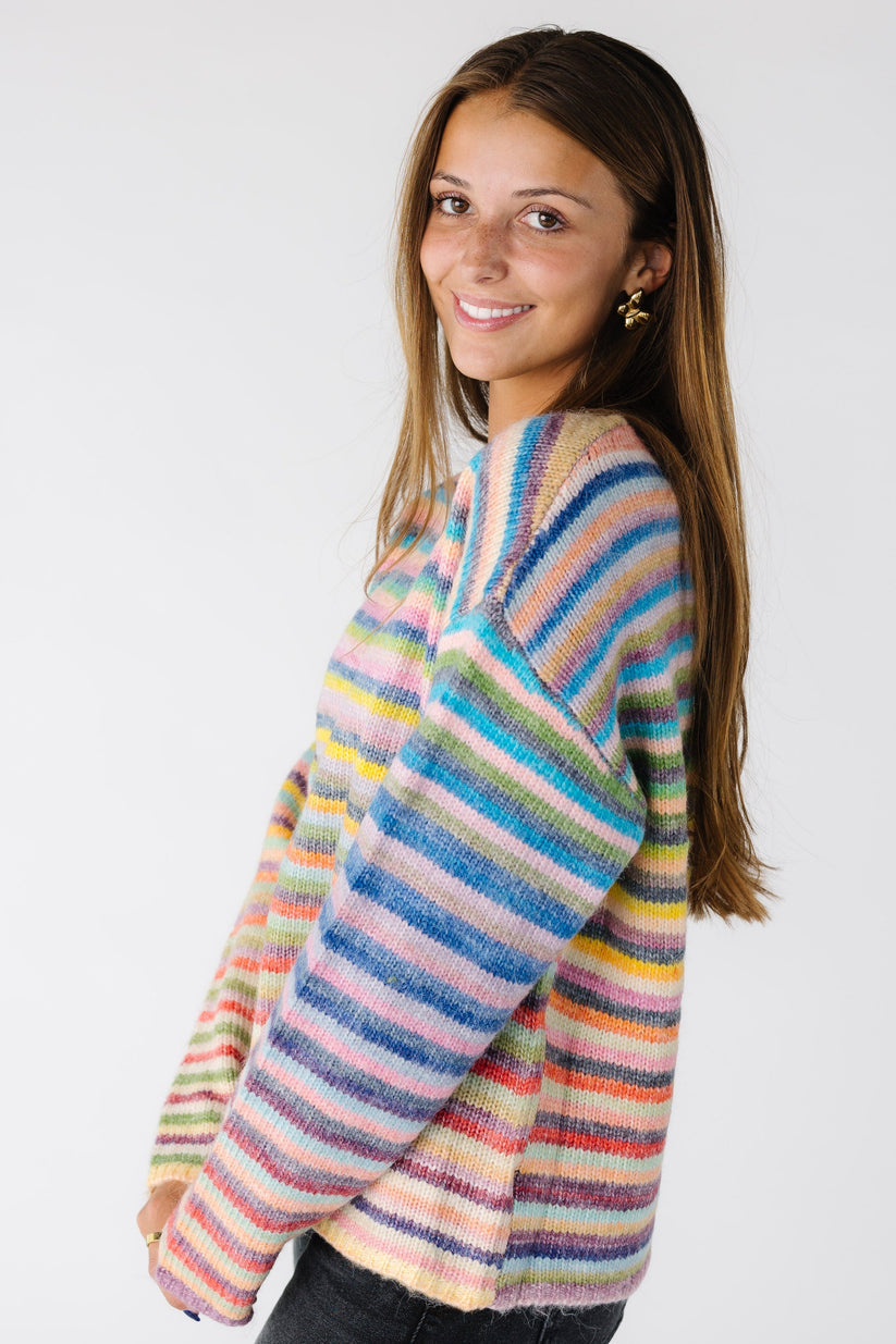 Dream On Striped Pullover Sweater