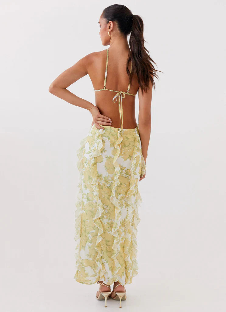 Sunset Kisses Ruffle Maxi Dress