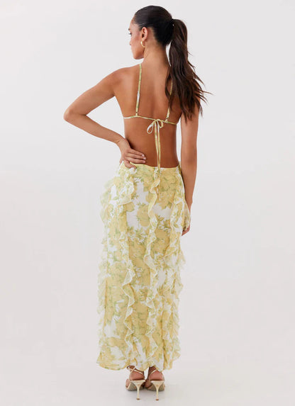 Sunset Kisses Ruffle Maxi Dress