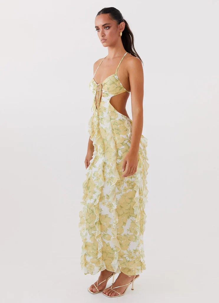 Sunset Kisses Ruffle Maxi Dress